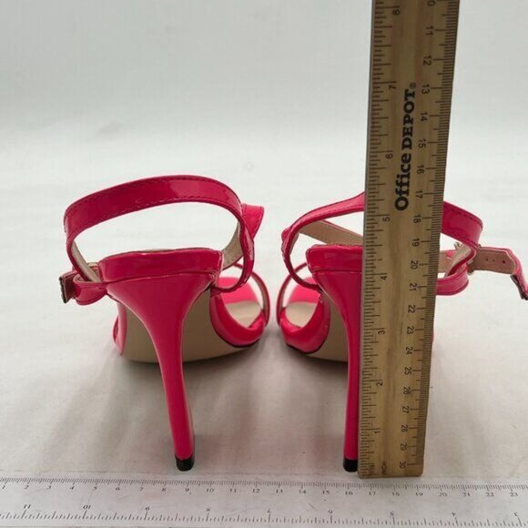 FOWT Pink Women Sexy Open Square Toe Sandals Ankle Strap Spool High Heels Party - Picture 5 of 8